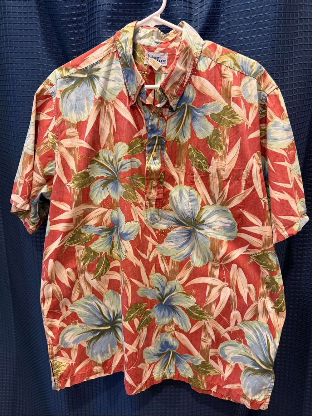 reyn spooner Coral Red Hawaiian Floral Button-Down Shirt